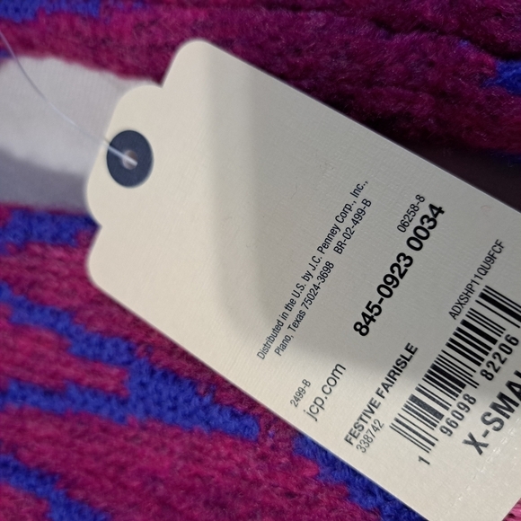 St John's Bay Festive Fairisle Colorful Sweatshirt XS - Picture 7 of 7